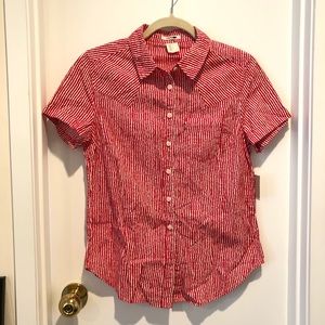 Levi’s Red and White Striped Western Style Button Down